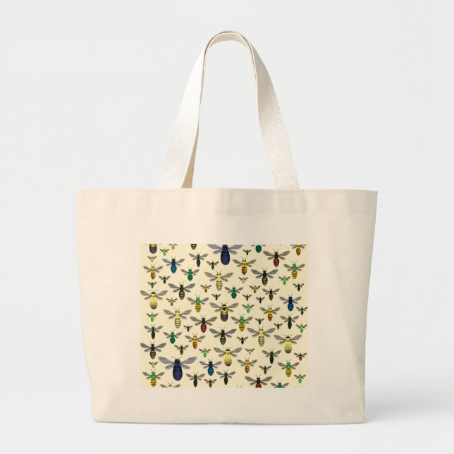 Grand Tote Bag Abeilles indigènes colorées (Devant)