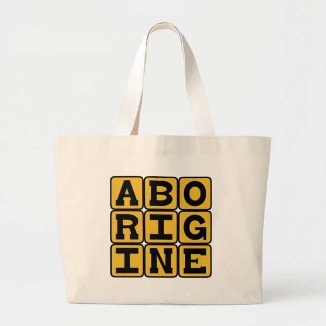 Grand Tote Bag aborigène, Australien indigène (Devant)