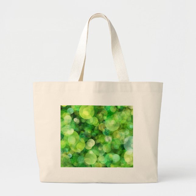 Grand Tote Bag Abstract Green Spotted Spots (Devant)