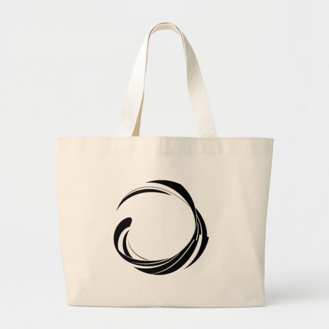 Grand Tote Bag Abstract Swirl Circle Design – curved ring artwork (Devant)