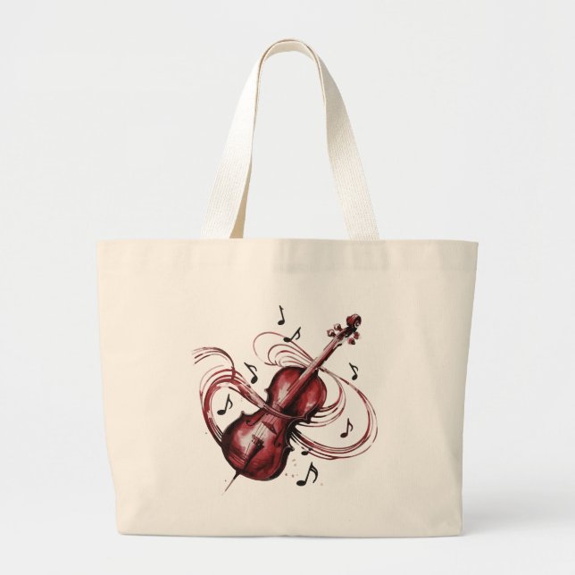 Grand Tote Bag abstract violin (Devant)