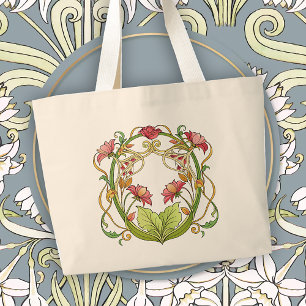 Grand Tote Bag Accenteur de maison Art Nouveau romantique