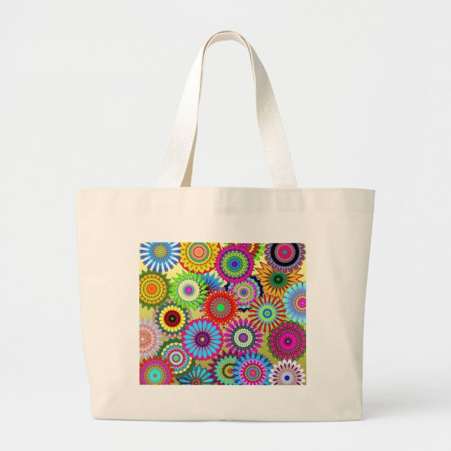 Grand Tote Bag Accessoire d'impression de tendance psychadelique (Devant)
