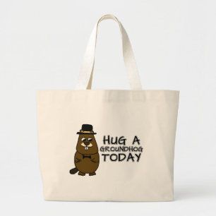 Grand Tote Bag Accrochez un marmotte aujourd'hui