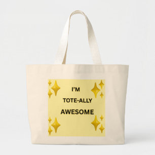 Grand Tote Bag ADO Fière de moi-même TEEN FILLE jaune Motivation