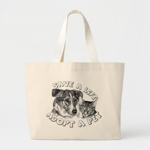 Grand Tote Bag Adoptez un animal familier