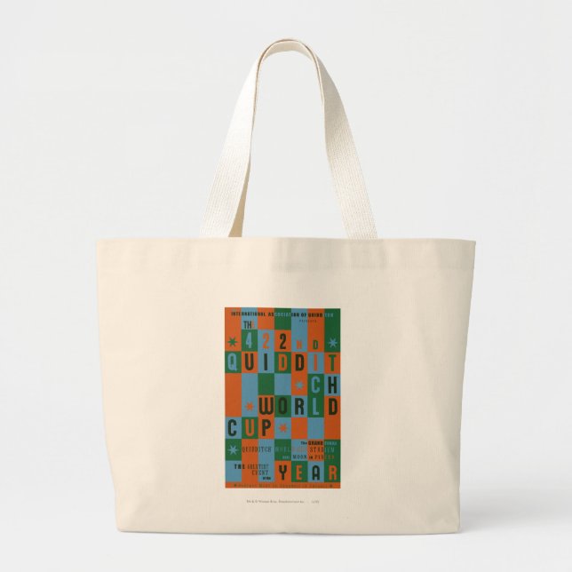Grand Tote Bag Affiche damier Coupe du Monde de QUIDDITCH™ (Devant)