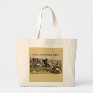 Grand Tote Bag Affiche de cow-boy de l'Ouest sauvage de Buffalo B