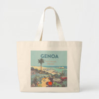 Affiche de voyage vintage de Gênes Riviera italien