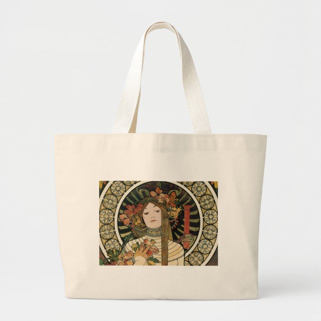 Grand Tote Bag Affiche vintage Alfonse Mucha Trappistine Nouveau (Devant)