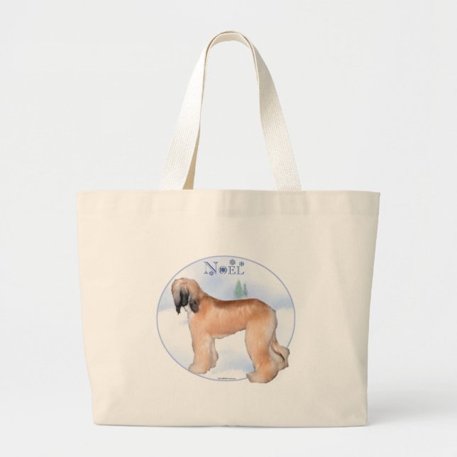 Grand Tote Bag Afghan Hound Noel (Devant)