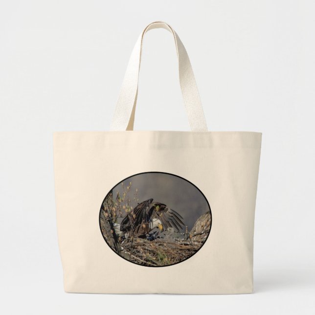 Grand Tote Bag Aigle avec son bébé (Devant)