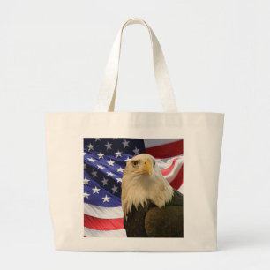 Grand Tote Bag Aigle et drapeau américains