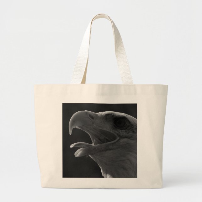 Grand Tote Bag Aigle noir et blanc (Devant)