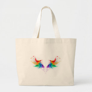 Grand Tote Bag Ailes fluffy arc-en-ciel
