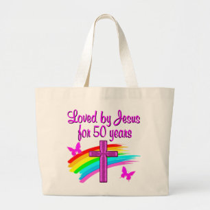 GRAND TOTE BAG AIMÉ PAR DIEU 50E ANNIVERSAIRE DESIGN