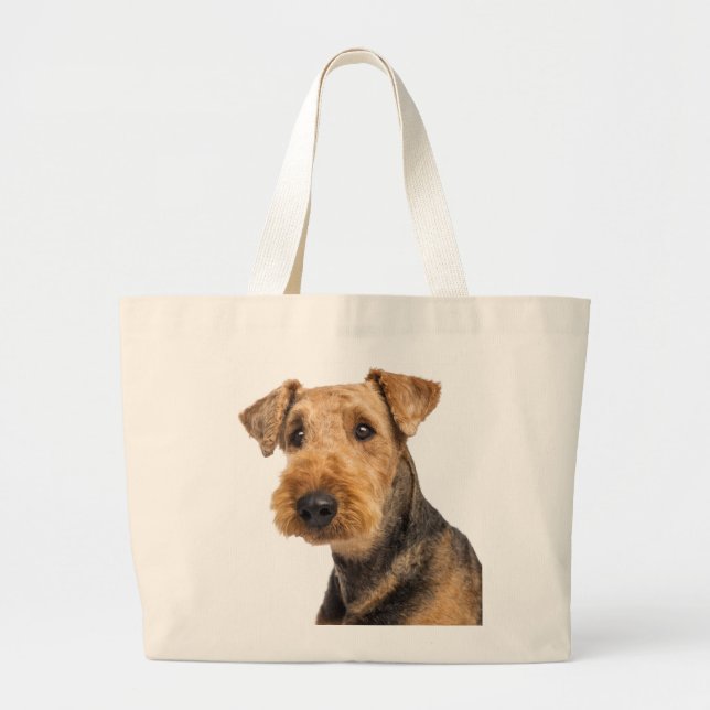 Grand Tote Bag Airedale Terrier Brown et Noir Chien Coquelicot Am (Devant)