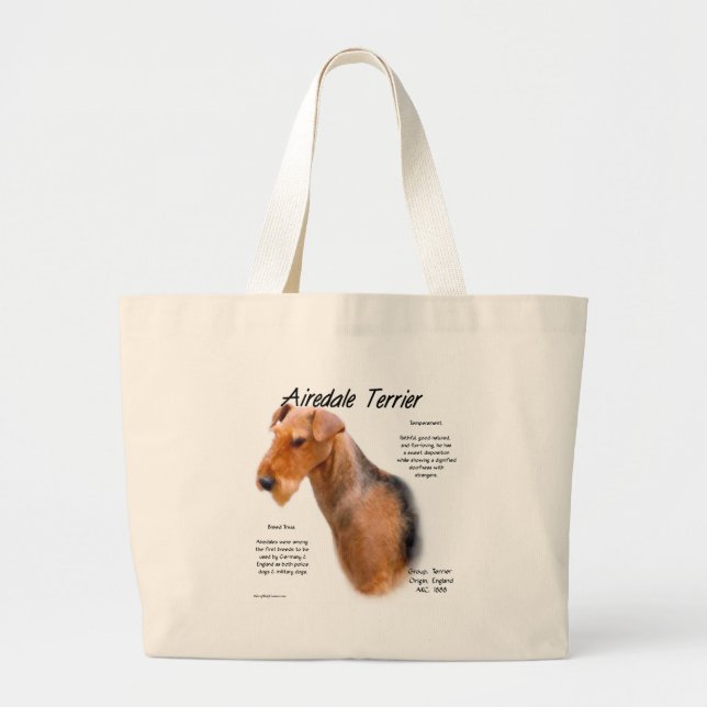 Grand Tote Bag Airedale Terrier Histoire (Devant)