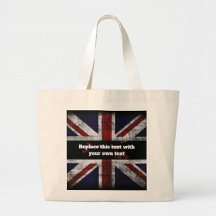 Grand Tote Bag Ajouter du texte sur le drapeau anglais Jeu d'orei