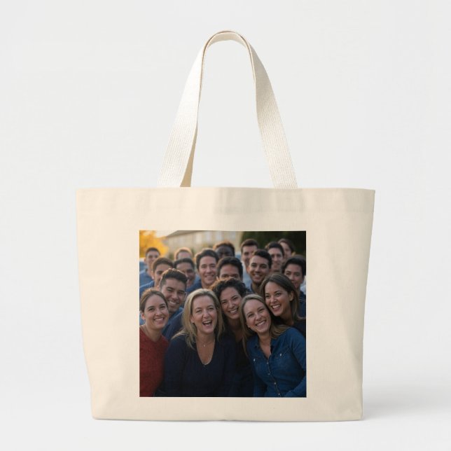 Grand Tote Bag Ajouter Réunion de lycée Personnaliser (Devant)