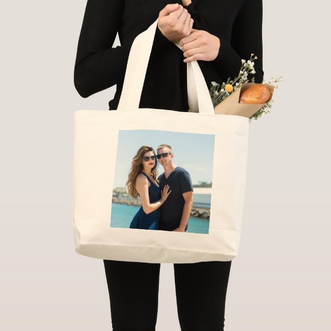 GRAND TOTE BAG AJOUTER UNE PHOTO À FOURRE-TOUT, PERSONNALISER (Devant (produit))