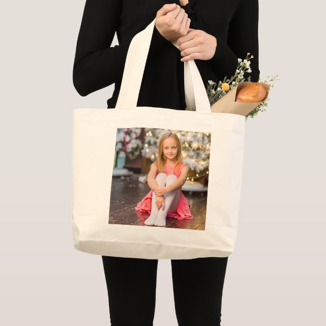 GRAND TOTE BAG AJOUTER UNE PHOTO À FOURRE-TOUT, PERSONNALISER (Devant (produit))
