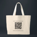 Grand Tote Bag Ajouter votre adresse de site Web d'entreprise Cod<br><div class="desc">Ajoutez l'URL et le nom commercial de votre site en cliquant sur le bouton "Personnaliser". Un code QR unique sera automatiquement généré pour vous lorsque vous ajoutez votre adresse Web dans le champ de code QR fourni.</div>