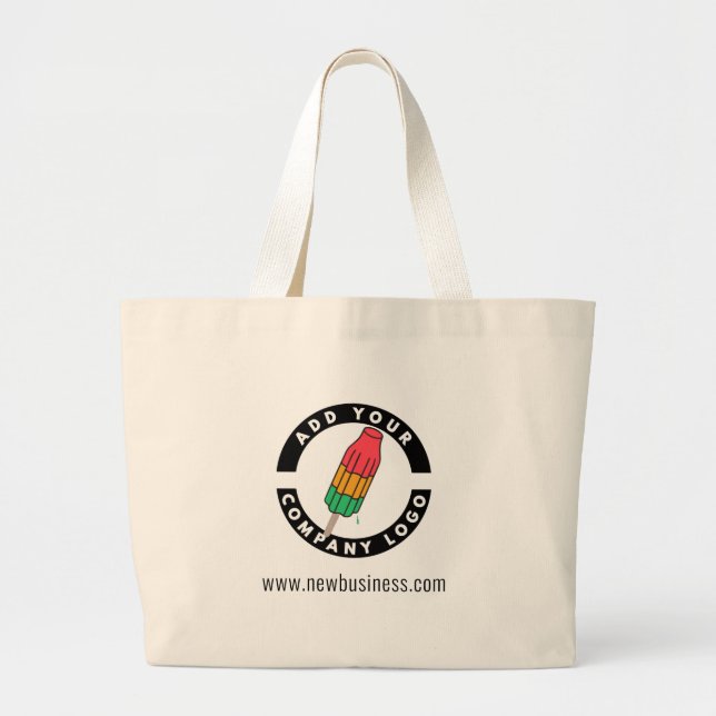 Grand Tote Bag Ajouter votre entreprise Logo Site Web Adresse Emp (Devant)