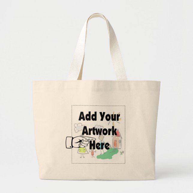 Grand Tote Bag Ajoutez votre propre oeuvre d'art ou l'oeuvre d'en (Devant)