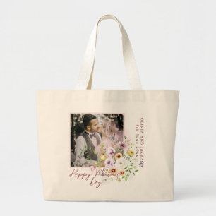 Grand Tote Bag Ajoutez votre propre photo personnalisée Joyeux Jo