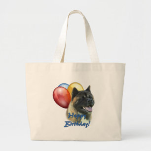 Grand Tote Bag Akita Joyeux Ballons d'anniversaire