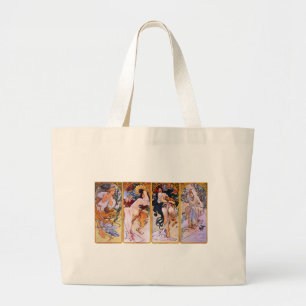Grand Tote Bag Alfons Mucha Art Nouveau Girls Peinture