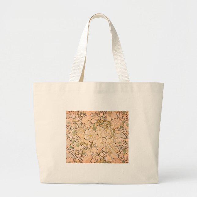 Grand Tote Bag Alfonse Mucha Art Nouveau Peonies (Devant)