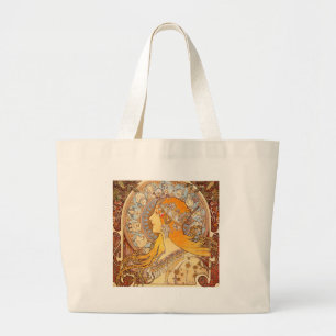 Grand Tote Bag Alfonse Mucha Zodiac Art nouveau femme