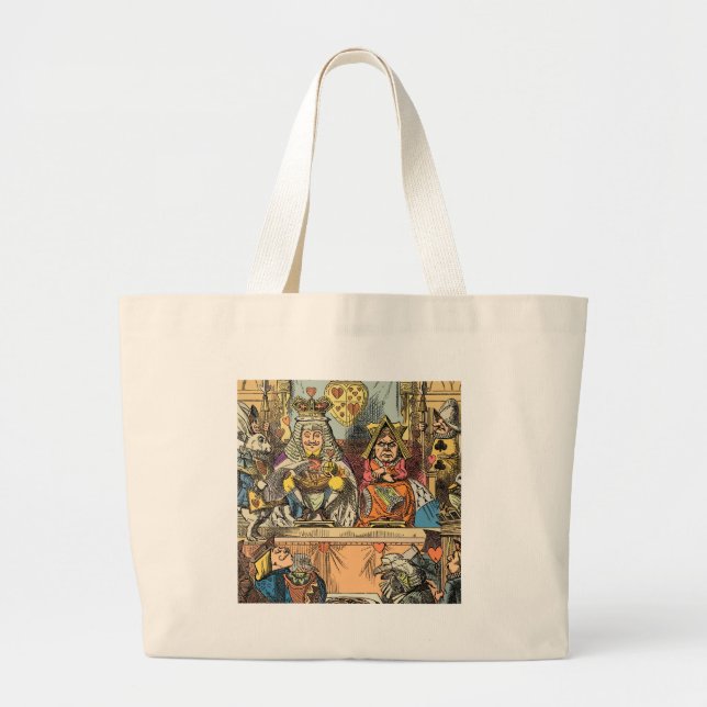 Grand Tote Bag Alice à Wonderland Cheshire Cat Characters (Devant)