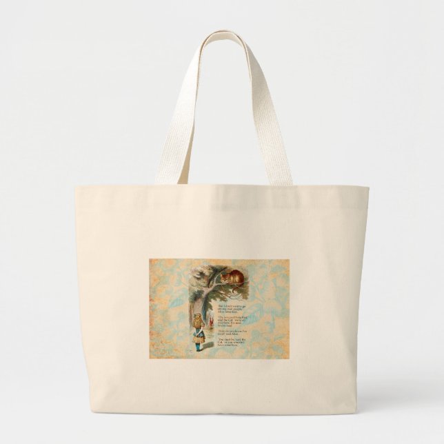Grand Tote Bag Alice au pays des merveilles Cheshire Cat Mad (Devant)