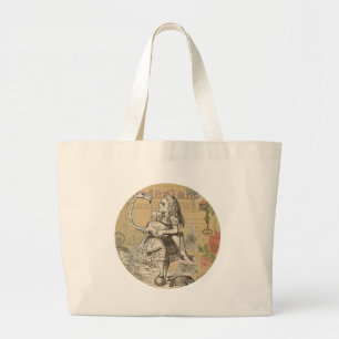 Grand Tote Bag Alice au pays des merveilles Flamant rose classiqu