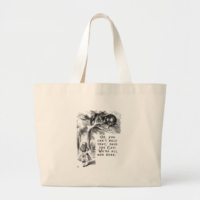 Grand Tote Bag Alice au pays des merveilles - nous sommes tous (Devant)