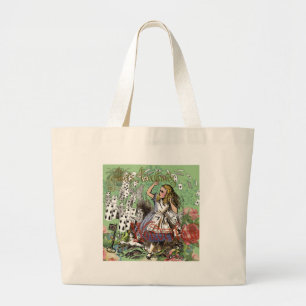 Grand Tote Bag alice cartes pays des merveilles