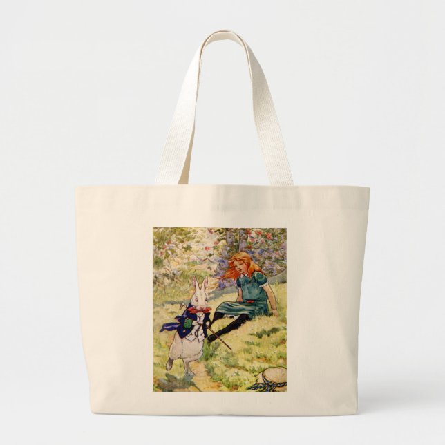 GRAND TOTE BAG ALICE ET LE RABBIT BLANC (Devant)