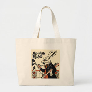Grand Tote Bag Alice Lapin Blanc Classique Wonderland 