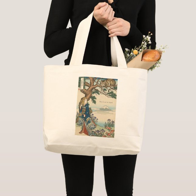 Grand Tote Bag Alice Lost in Japan | Ukiyo-e Mad Journey (Devant (produit))