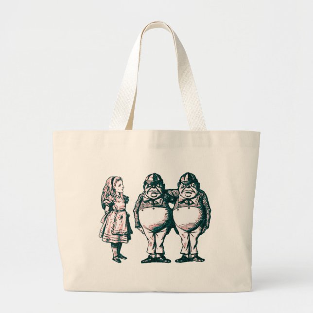 Grand Tote Bag Alice, Tweedle Dee et Tweedle Dum dans la teinte (Devant)