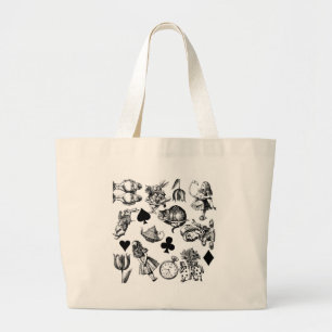 Grand Tote Bag Alice White Rabbit Wonderland Classic