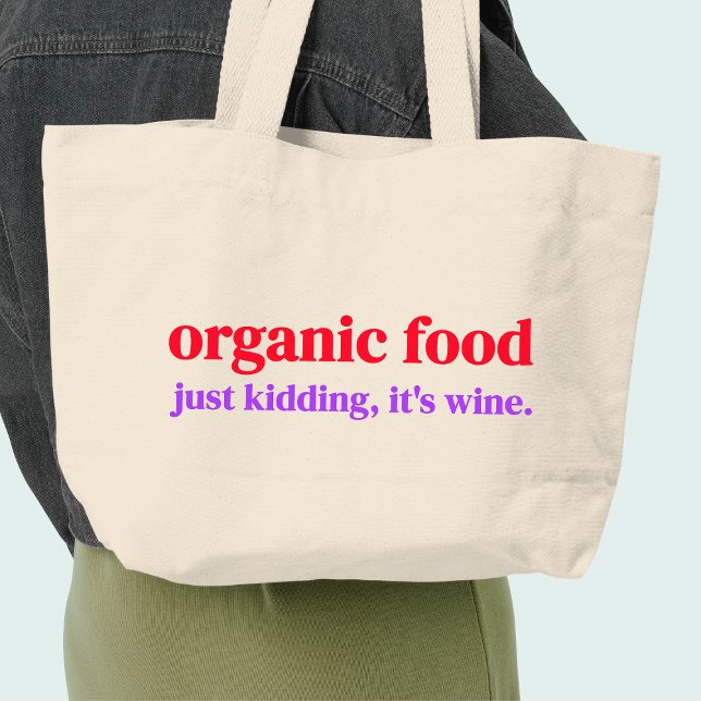Grand Tote Bag Alimentation biologique | C'est juste une blague d (Créateur téléchargé)