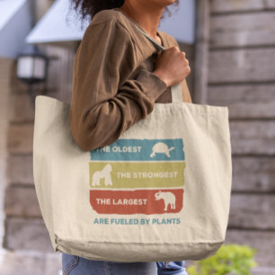 Grand Tote Bag Alimenté par des animaux végétaliens Plante