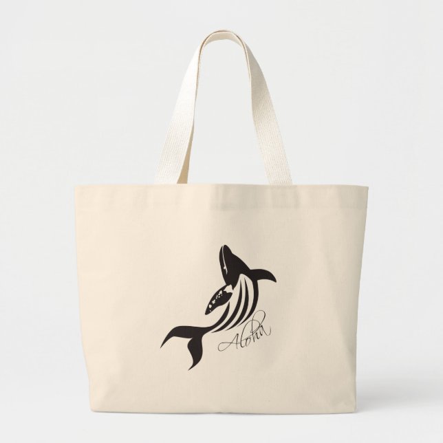 Grand Tote Bag Aloha baleine d'Hawaï (Devant)