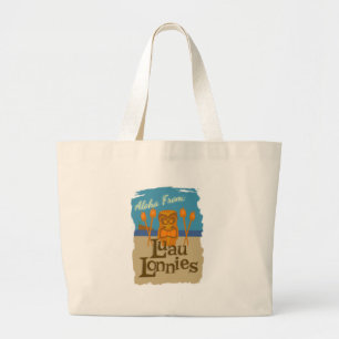 Grand Tote Bag Aloha de Luau Lonnies Dessin amusant Tiki Look