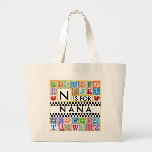 Grand Tote Bag Alphabet Art Nana (Devant)
