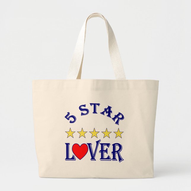 Grand Tote Bag Amant 5 étoiles bleu (Devant)